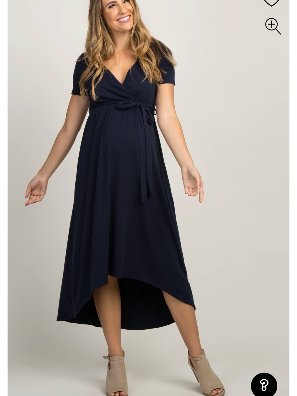 Pinkblush Navy High-Low Wrap Maternity Dress